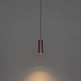 Lampada a sospensione di design bronzo scuro con adattatore per binario monofase - Iconic Tubo