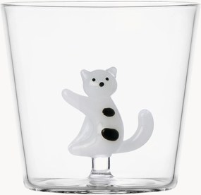 Bicchiere in vetro borosilicato fatto a mano Tabby Cat