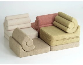 Poltrona per bambini marrone chiaro con rivestimento in bouclé Flipster – Wigiwama