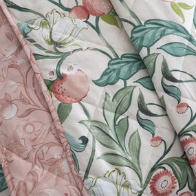 Copriletto verde-rosa per letto matrimoniale 220x230 cm Clarence Floral - Catherine Lansfield