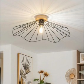 Brilagi - Lampadario LED a montaggio superficiale CERIA WIRE 1xE27/40W/230V Ø 60 cm nero/rovere