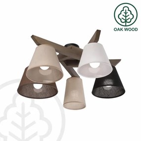 Brilagi - Lampadario LED ANTHONY 5xE14/40W/230V rovere noce