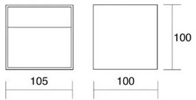 Applique cubo isyluce mm 100x105x100 led 10w 3000k - nero