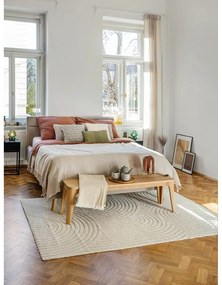 Letto matrimoniale imbottito beige con contenitore con rete inclusa 140x200 cm Lotte – Meise Möbel