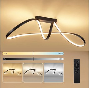 Brilagi-LED Plafoniera dimmerabile TWISTER LED/60W/230V 3000-6000K nero + telecomando