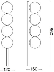 Ideal Lux - Plafoniera LED BINOMIO 4xG9/3W/230V nero