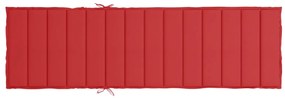 Cuscino per Lettino Rosso 200x60x3 cm in Tessuto Oxford