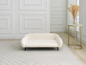 Divanetto per animali in tessuto bouclette e gambe metallo L.99 x P. 61 cm Bianco crema - ZOLIA
