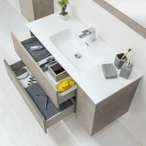 Mobile Bagno Effetto Pietra Beige da 90 cm Sospeso