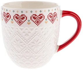 Tazza bianca in porcellana a tema natalizio 630 ml Knitting – Dakls