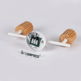 Brilagi - Faretto MODERN WOOD 2xGU10/8W/230V in legno di caucciù/bianco