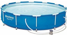 Bestway - Piscina Fuori Terra 366x76 Rotonda Steel Pro Frame con Pompa Filtro a cartuccia