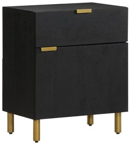 Comodino Nero 50x33x60 Cm İn Legno Multistrato /