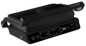 Concept ge3600 - Grill a contatto con sonda temperatura GLASS 2000W/230V nero