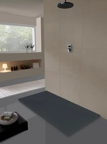Piatto doccia MOLDCOM COMPOSITES in resina Cosmos Stone grafite L 85 x L 210 x H 4 cm opaco