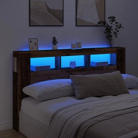 Testiera Led Legno Antico 180x18,5x103,5 Cm Legno Multistrato /