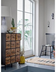 Cassettiera in metallo nero-marrone 60,5x92x33,5 cm Matteo - Bloomingville