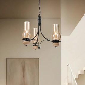 Brilagi - LED Lampadario a sospensione con catena COTTAGE 3xE14/40W/230V faggio/marrone