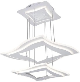 Lampadario LED neoclassico Priscilla bianco, luce con 3 temperature di colore, NOVECENTO