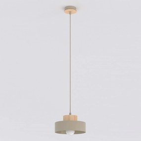 Lampada a Sospensione KIVI 1S E27 in Acciaio e Legno