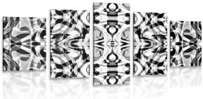 Quadri 5 pezzi – Astrazione in bianco e nero