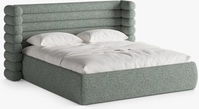 Letto imbottito Mount con contenitore in tessuto strutturato Puente – 200x200 cm