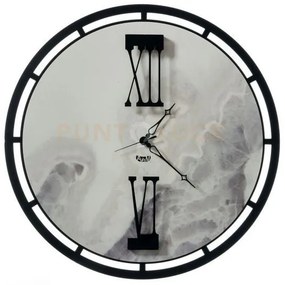 Orologio effetto marmo pregiato mood nero e marmo dover in ferro di...