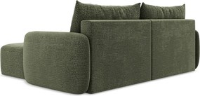 Divano angolare verde allungabile/con contenitore (con penisola a destra) Kalena – Makamii