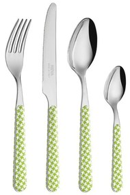 Set 24 Pezzi Posate Moderne - Pied de Poule Verde