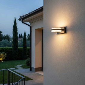 Applique LED 12W Circolare per esterni a Luce Diffusa IP54 Nera Colore Bianco Naturale 4.000K