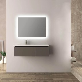 Mobile da bagno grigio talpa 100 cm opaco Mono Slide