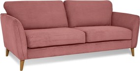 Divano in velluto a coste rosa 206 cm Paris - Scandic