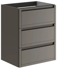 Mobile da bagno sotto lavabo TRATTO grigio opaco L 59.5 x H 78 x P 45.5 cm 3 cassetti, lavabo non incluso