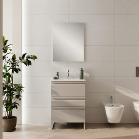 Pensile bagno Opera laccato opaco Beige Greige P 17 x L 20 x H 80 cm