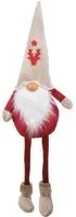 Gnomo natalizio 75 cm gambe molli con cappello in velluto e renna