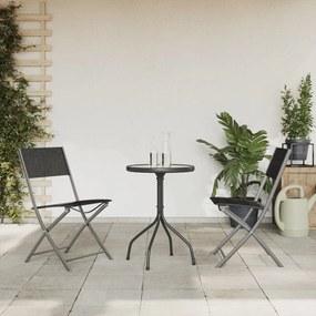 Set Da Pranzo Da Giardino 3 Pz İn Acciaio Nero /