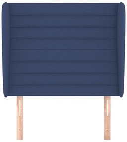 Testiera ad orecchio blu 93x23x118/128 cm in tessuto
