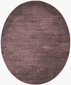 Tappeto ovale in viscosa fatto a mano Momento