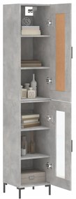 Credenza grigio cemento 34,5x34x180 cm in legno multistrato