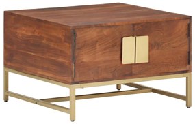 Tavolino Salotto Marrone Ambra 67x67x45cm Legno Massello Acacia /