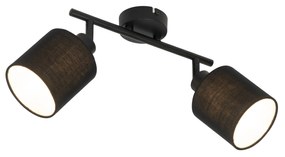 Faretto da soffitto nero con paralume nero 2 luci orientabile - Hetta