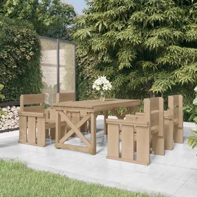 Set da pranzo per giardino 5 pz in legno di pino impregnato