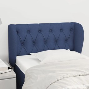 Testiera ad orecchio blu 83 x 23 x 78/88cm in tessuto