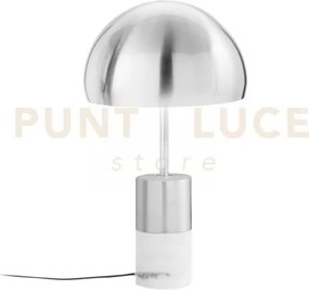 Lampada da tavolo igea nickel con marmo 2 luci attacco e14 30x30x51...