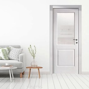 Porta interna a battente Austin Vetrata in MDF laccato colore bianco, L 70 x H 210 cm, apertura a sinistra
