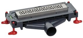 Piletta per doccia e per scarico a pavimento con griglia  WIRQUIN CANALINA SO LINE  220MM   Ø 40 mm Ø foro 90 mm in inox