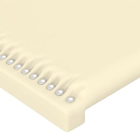 Testiera ad orecchio crema 103x23x78/88 cm in similpelle