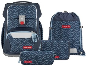 Zaino scuola Step by Step BASIS, Blue Lines - set 4 pezzi