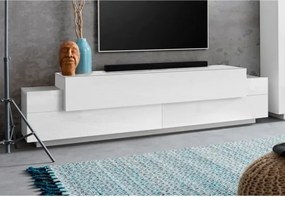 Mobile Porta TV 200 Cm Con 3 Ante A Ribalta Bianco Lucido Laccato Corona