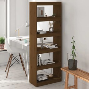 Libreria/divisorio miele 60x30x167,5 cm legno massello di pino